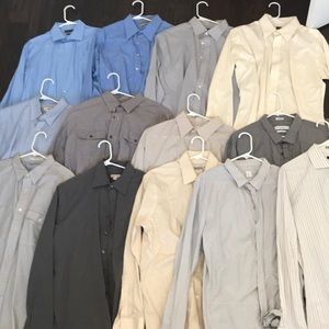 Lot of 12 Men’s brand Name button-up shirts XL